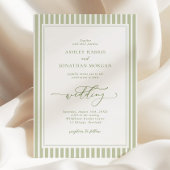 Elegant Olive Green Wedding Invitation 招待状