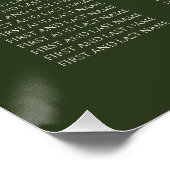  Elegant Olive Green Wedding Seating Chart ポスター (コーナー)
