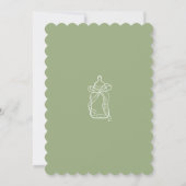 Elegant olive Scalloped Baby Shower Invitation 招待状 (裏面)