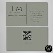Elegant Olive Taupe QR Code Business Card 名刺