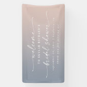 Elegant Ombre Blue & Pink Bridal Shower Welcome 横断幕 (縦)