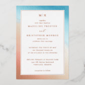 Elegant Ombre Gradient Invitations 箔招待状 (正面)