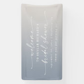 Elegant Ombre Ivory & Blue Bridal Shower Welcome 横断幕 (縦)
