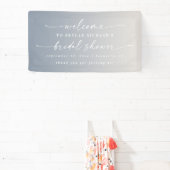 Elegant Ombre Ivory & Blue Bridal Shower Welcome 横断幕 (インサイチュ)