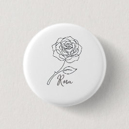 Elegant One Line Rose Button 缶バッジ