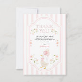 Elegant One Silly Goose Pink Girls 1st Birthday  サンキューカード (正面)