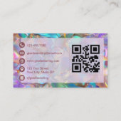 Elegant Opal Gemstone Modern QR Code 名刺 (裏面)