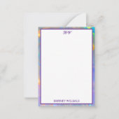 Elegant opal Monogram Initial Stationery  ノートカード (正面)