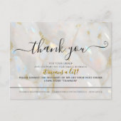 Elegant Opal Stone Custom Logo Thank You Card ポストカード (正面)