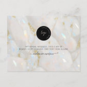Elegant Opal Stone Custom Logo Thank You Card ポストカード (裏面)