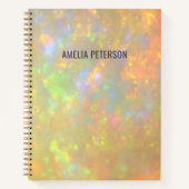 Elegant Opal Stone Texture Custom Name Sketch ノートブック (正面)