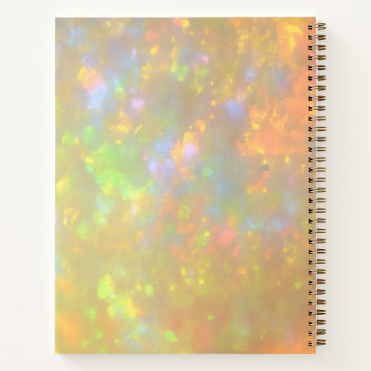 Elegant Opal Stone Texture Custom Name Sketch ノートブック (裏面)