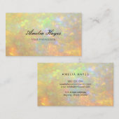 Elegant Opal Stone Texture Modern Script 名刺 (正面/裏面)