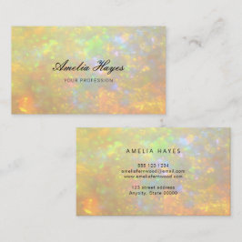 Elegant Opal Stone Texture Modern Script 名刺