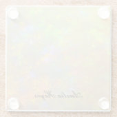 Elegant Opal Stone Texture Modern Script Custom ガラスコースター (裏面)