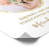 Elegant Open Bar Personalized Gold Photo Wedding ポスター (角)