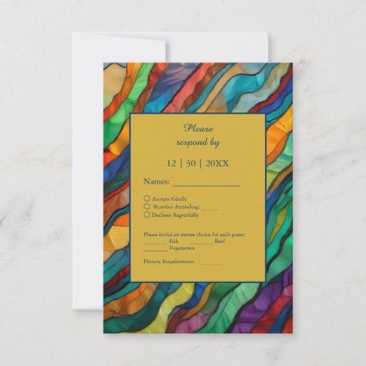 Elegant Opulent African destination wedding 出欠カード (正面)