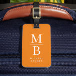 Elegant Oranbge Monogram  ラゲッジタグ<br><div class="desc">Elegant Oranbge Monogram Luggage Tag.</div>