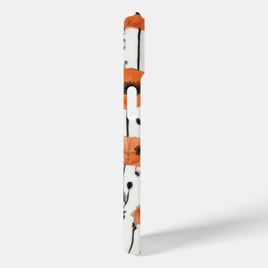 Elegant Orange and Black Floral Pattern – Modern Case-Mate iPhoneケース (裏面 / 右)
