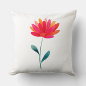Elegant Orange Floral Botanical Throw Pillow クッション (正面)