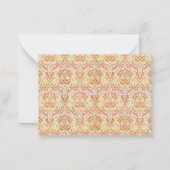 Elegant Orange Floral Pattern ノートカード (裏面)