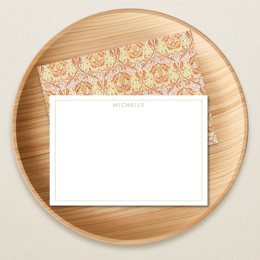 Elegant Orange Floral Pattern ノートカード