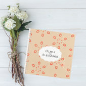 Elegant Orange Floral Wedding Guest Book ノートブック