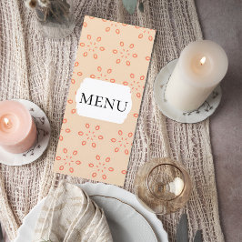 Elegant Orange Floral Wedding Menu Card メニュー