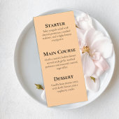 Elegant Orange Floral Wedding Menu Card メニュー