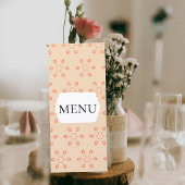 Elegant Orange Floral Wedding Menu Card メニュー