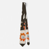 Elegant Orange Flower Pattern Tie ネクタイ (正面)
