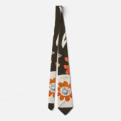 Elegant Orange Flower Pattern Tie ネクタイ (裏面)