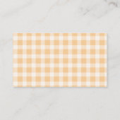 Elegant Orange Gingham Baby Shower Diaper Raffle エンクロージャーカード (裏面)