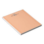 Elegant Orange Monogram Notepad ノートパッド (アングル)