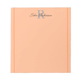 Elegant Orange Monogram Notepad ノートパッド