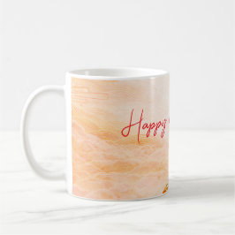 Elegant Orange Orchid Birthday コーヒーマグカップ