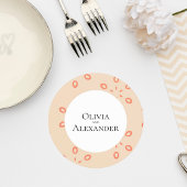 Elegant Orange Pattern Wedding Coaster ラウンドペーパーコースター