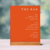 Elegant Orange Serif Bar Menu アクリルサイン (ニュートラル)
