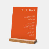 Elegant Orange Serif Bar Menu アクリルサイン (傾斜)