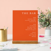 Elegant Orange Serif Bar Menu アクリルサイン (ウェディング)