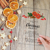 Elegant Orange Slices and Cinnamon Christmas アクリル招待状