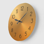 Elegant Orange to Gold Ombre Gradient ラージ壁時計 (傾斜)