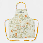 Elegant orange wildflowers script name エプロン (正面)