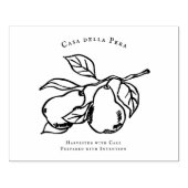 Elegant Orchard Pear Illustration Rubber Stamp ラバースタンプ (インプリント)