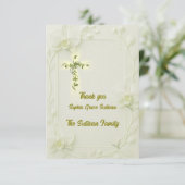 Elegant Orchid and Vine Cross thank you card サンキューカード (スタンド正面)