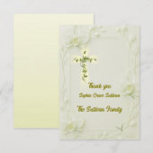 Elegant Orchid and Vine Cross thank you card サンキューカード (正面/裏面)