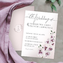Elegant Orchid Minimalist Wedding Invitation Card 招待状
