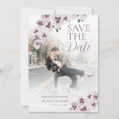 Elegant Orchid Minimalist Wedding Save the Date  セーブザデート (正面)