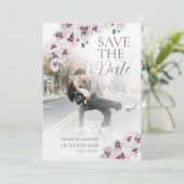 Elegant Orchid Minimalist Wedding Save the Date  セーブザデート (スタンド正面)