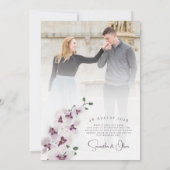 Elegant Orchid Minimalist Wedding Save the Date  セーブザデート (裏面)